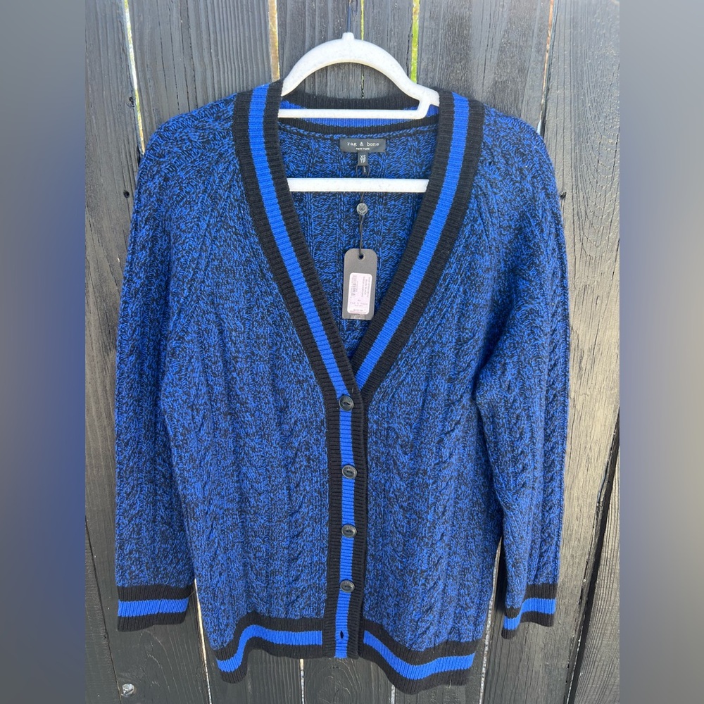 Rag & Bone Blue and Black Knit Cardigan